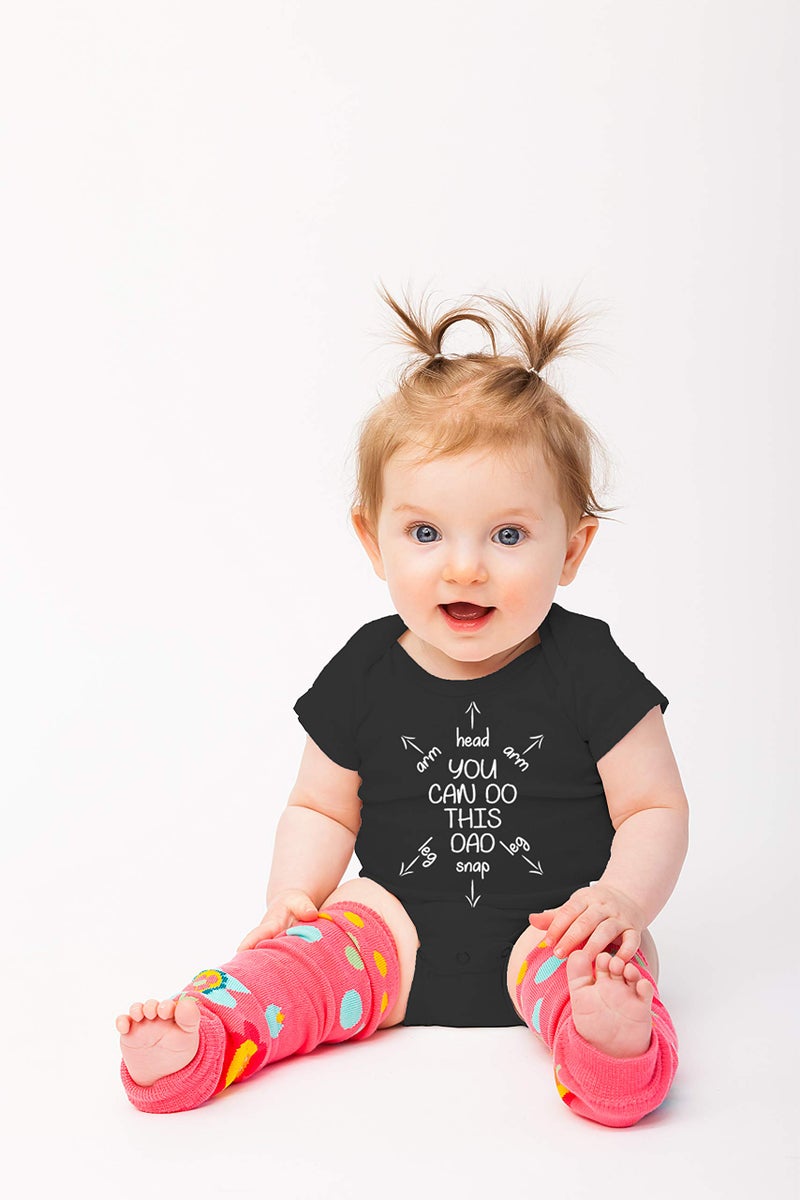 Funnwear يمكنك فعل ذلك يا أبي - بدلة أطفال مضحكة - ملابس لطيفة للبنات حديثي الولادة وملابس للأولاد (6 أشهر، أسود) - Image 4